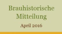 Brauhistorische Mitteilung - April 2016