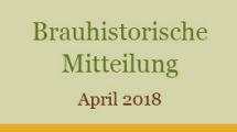 Brauhistorische Mitteilung - April 2018