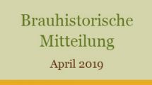 Brauhistorische Mitteilung - April 2019