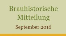 Brauhistorische Mitteilung - September 2016