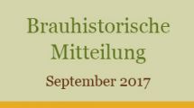 Brauhistorische Mitteilung - September 2017